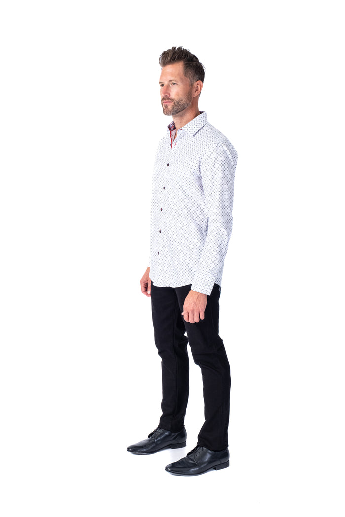 Geo Print "Mono" Shirt - White