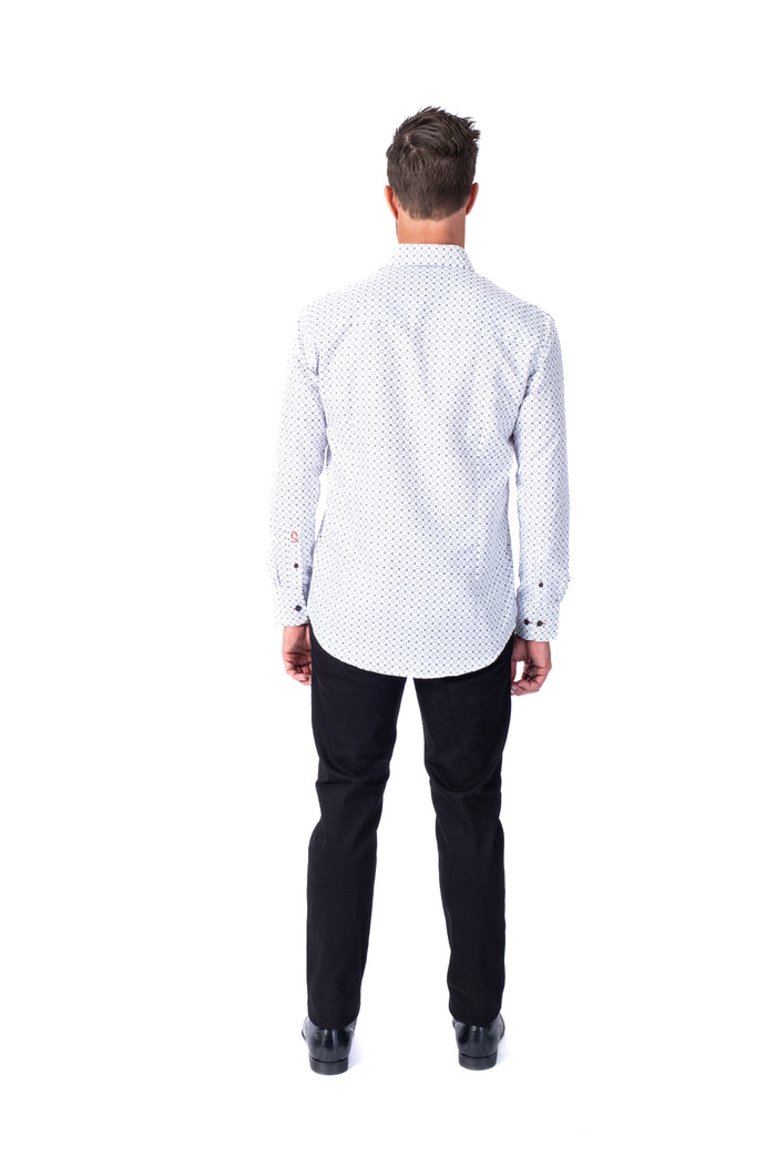 Geo Print "Mono" Shirt - White
