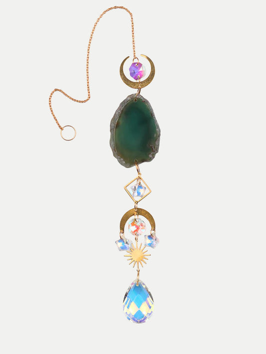 Gold Accent Suncatcher | Green Agate-Image 1