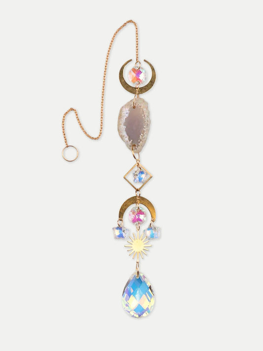 Gold Accent Suncatcher | White Agate-Image 1