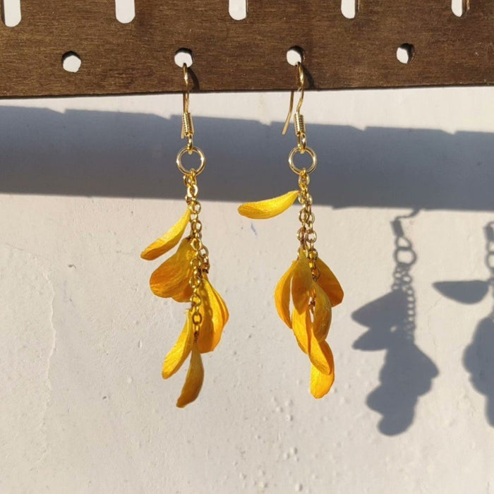 Handmade Osmanthus Tassel Ronghua Earrings - Artisanal Silk Floral Dangle Earrings