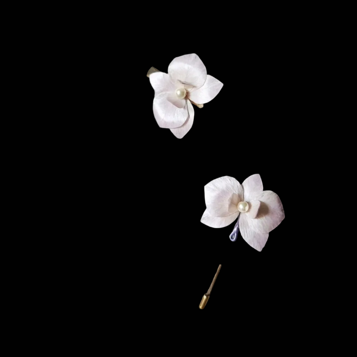 Handmade Ronghua Butterfly Orchid - Lifelike Floral Hair Accessory