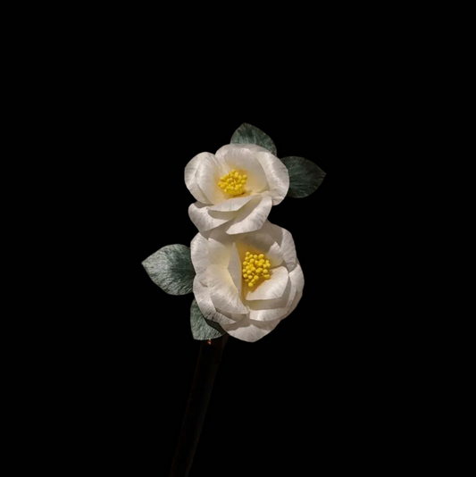 Handmade Ronghua Camellia Flower - Exquisite Lifelike Hair Accessory