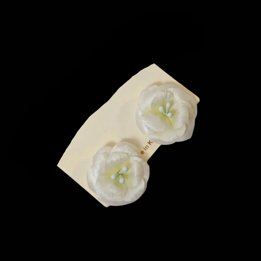 Handmade Ronghua Jasmine Flower - Delicate Lifelike Earrings