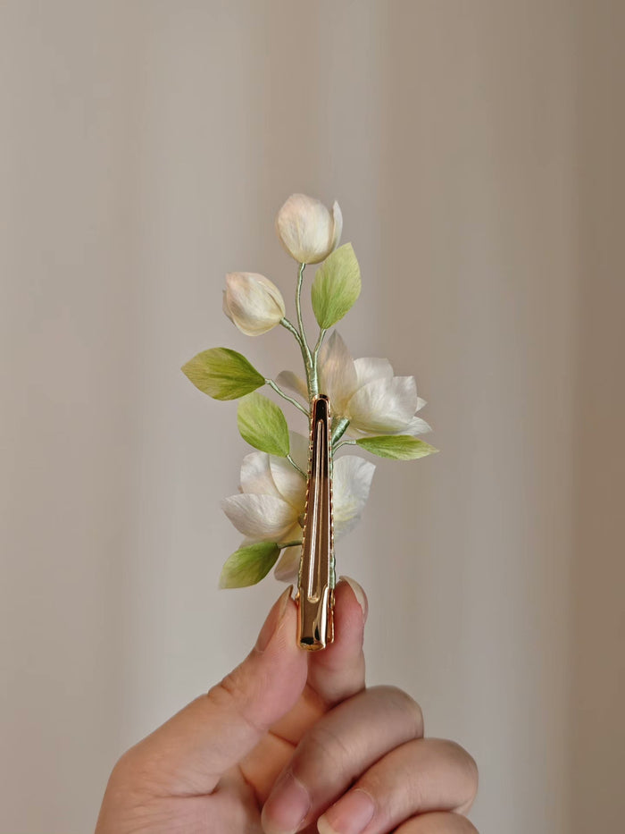 Handmade Ronghua Jasmine Flower - Lifelike Botanical Hair Accessory