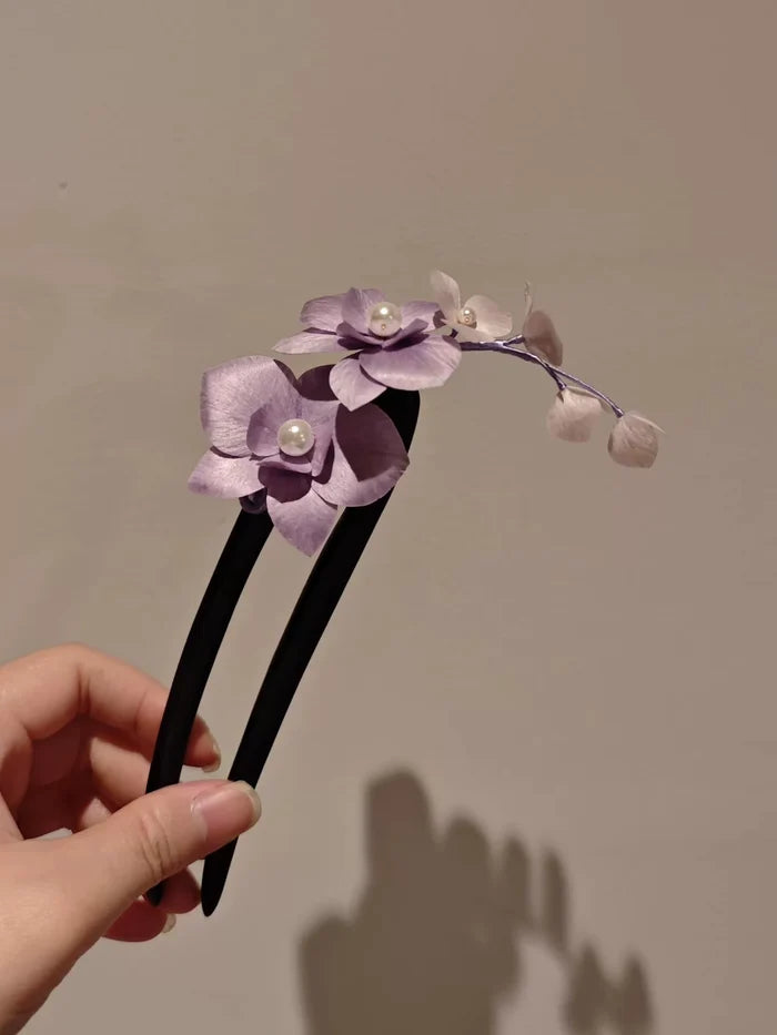 Handmade Ronghua Orchid Hair Accessory - Elegant Silk Flower Hairpin