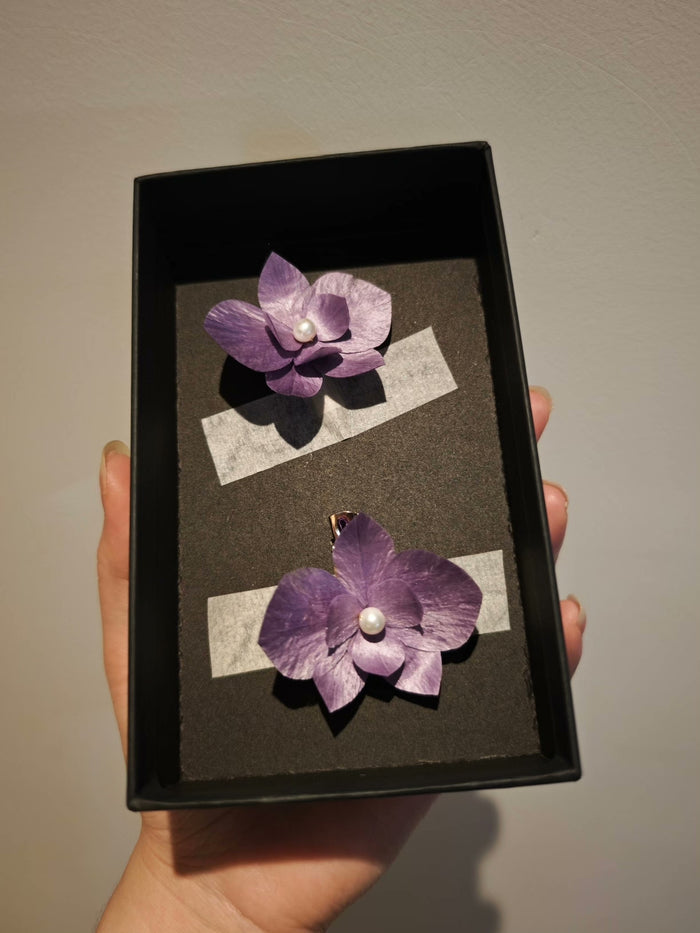 Handmade Ronghua Purple Phalaenopsis - Lifelike Botanical Hair Accessory/Brooch