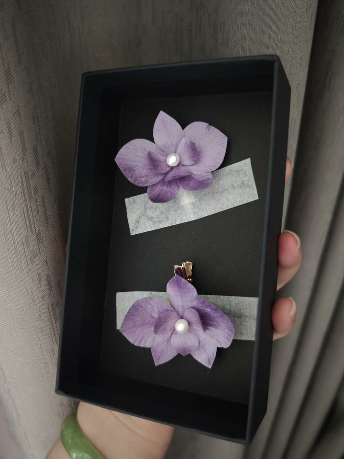 Handmade Ronghua Purple Phalaenopsis - Lifelike Botanical Hair Accessory/Brooch