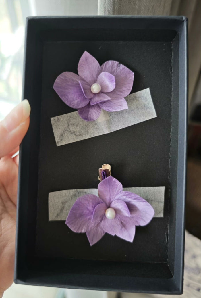 Handmade Ronghua Purple Phalaenopsis - Lifelike Botanical Hair Accessory/Brooch
