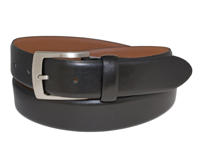 Harness Buckle Smooth Leather Belt - Black