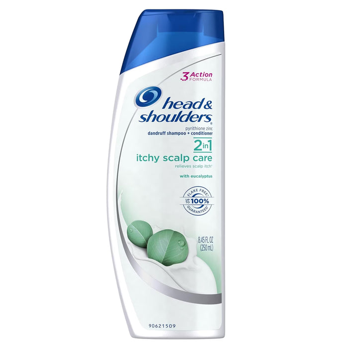 Head & Shoulders 2-in-1 Anti-Dandruff Shampoo and Conditioner Itchy Scalp Care with Eucalyptus, 8.45 oz - 6 Pack