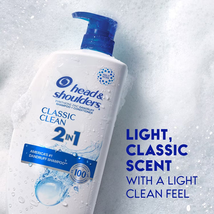 Head & Shoulders Classic Clean 2-in-1 Anti-Dandruff Shampoo & Conditioner - 28.2 oz - 4 Pack