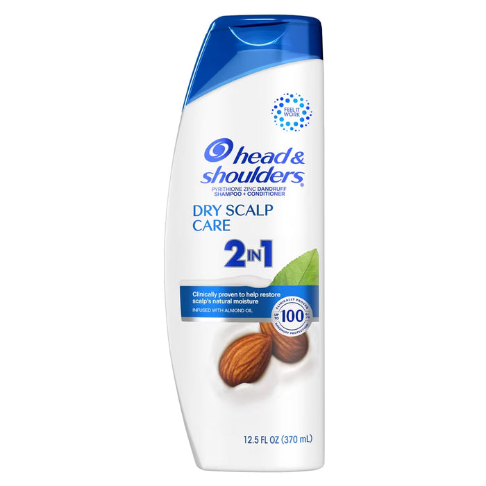 Head & Shoulders Dry Scalp Care, 2-in-1 Shampoo and Conditioner with Almond Oil - 12.5 oz - 6 Pack