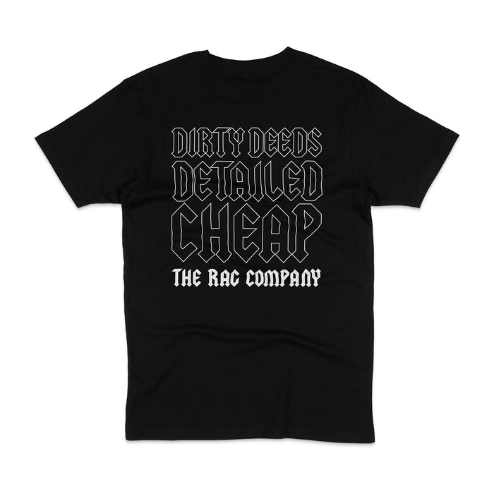 The Rag Company black friday shirt back view on a white background.
