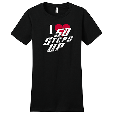 I Heart 50 Steps Up Women's Fitted District Concert T-Shirt