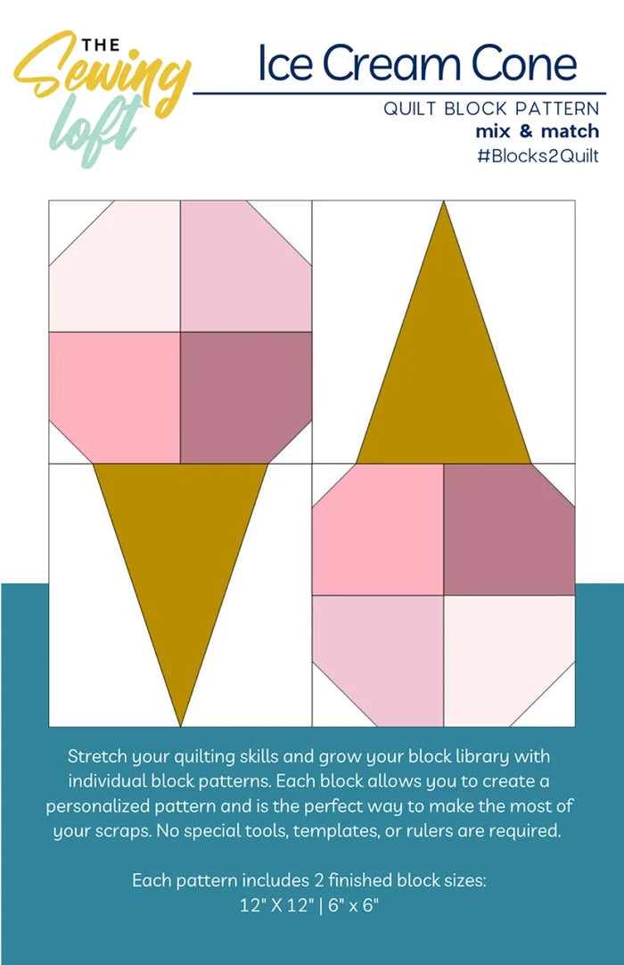 Ice Cream Cone Quilt Block Pattern
