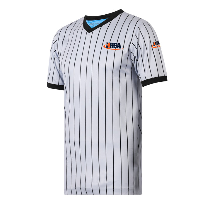 Illinois (IHSA) Davis BFX Gray Pinstripe Referee Shirt - Tall