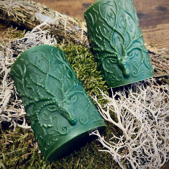 Cernunnos Sacred Hunter God of Witches Horned One Shaped Altar Candle