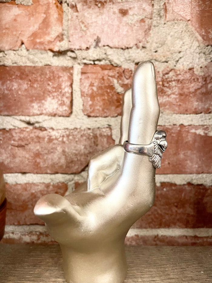 Eagle Head Biker Ring