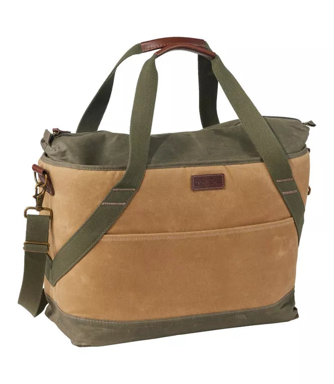 Insulated Waxed-Canvas Tote - Large