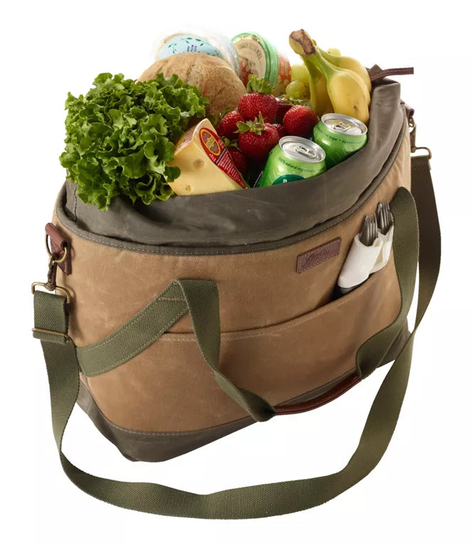Insulated Waxed-Canvas Tote - Large