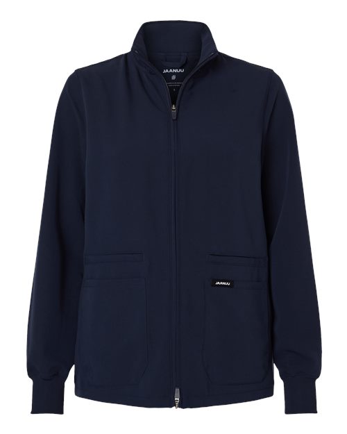 Jaanuu Women's Ceri Essential Full-Zip 6-Pocket Scrub Jacket