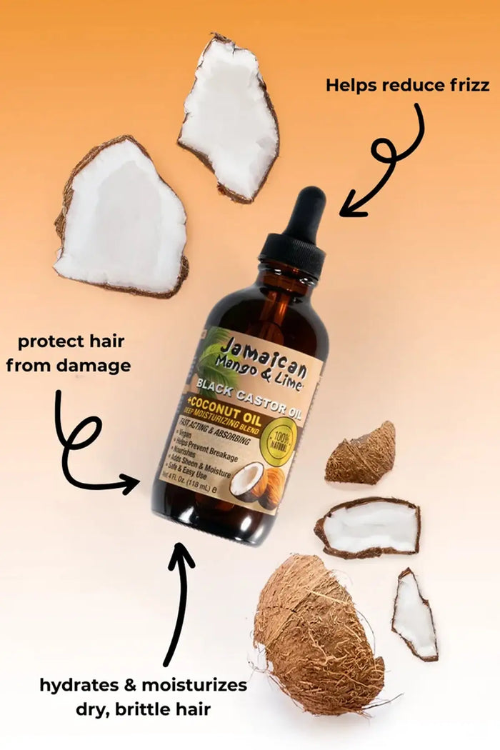 JAMAICAN MANGO & LIME BLACK CASTOR OIL - COCONUT OIL JAMAICAN MANGO & LIME