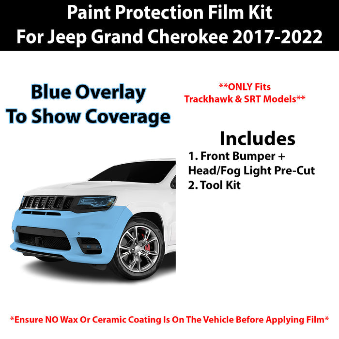 Fits Jeep Grand Cherokee 2017 - 2022 Precut Premium Paint Protection Film Clear Bra PPF Decal Film Kit - Bogar Tech Designs