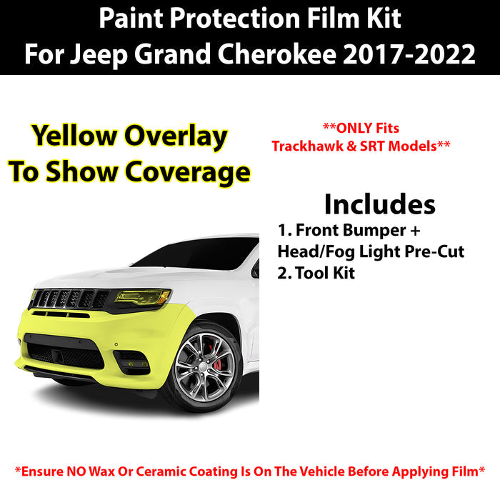Fits Jeep Grand Cherokee 2017 - 2022 Precut Premium Paint Protection Film Clear Bra PPF Decal Film Kit - Bogar Tech Designs