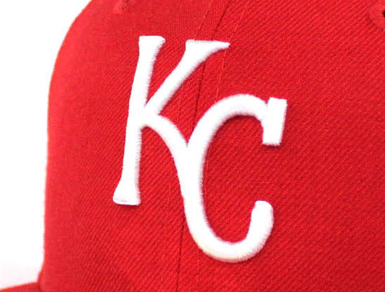 Kansas City Royals New Era 59Fifty Fitted Hats (Chiefs Color Red Gray Under Brim)