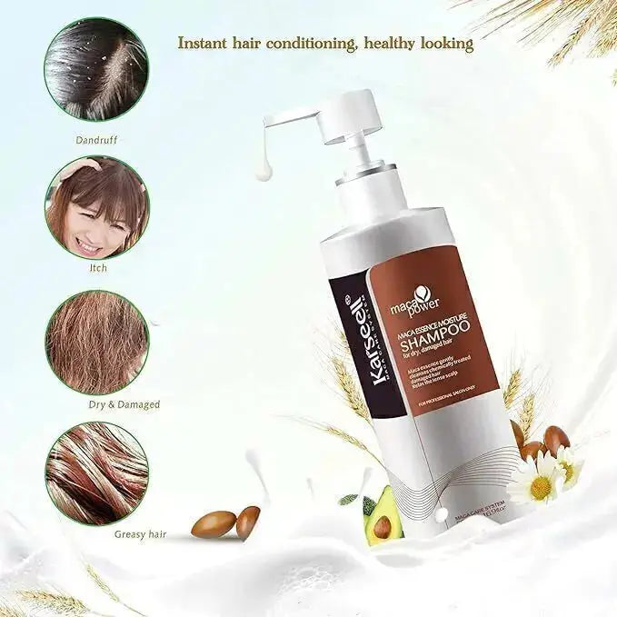 Karseell Maca Power Argan Oil Shampoo Herbal Extract Deep Moisturizing Gentle Shampoo for Dry and Damaged Hair 500 ml - DOKAN