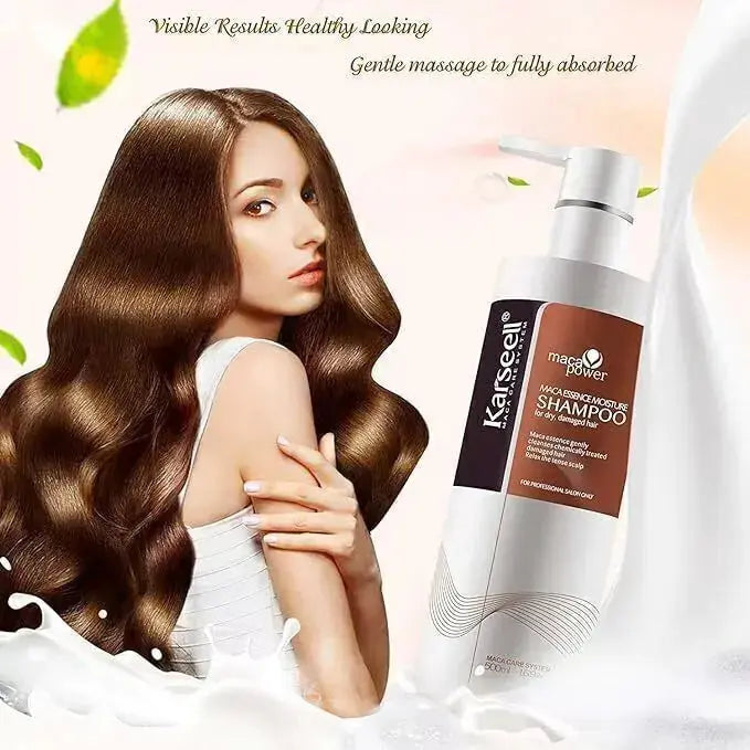 Karseell Maca Power Argan Oil Shampoo Herbal Extract Deep Moisturizing Gentle Shampoo for Dry and Damaged Hair 500 ml - DOKAN