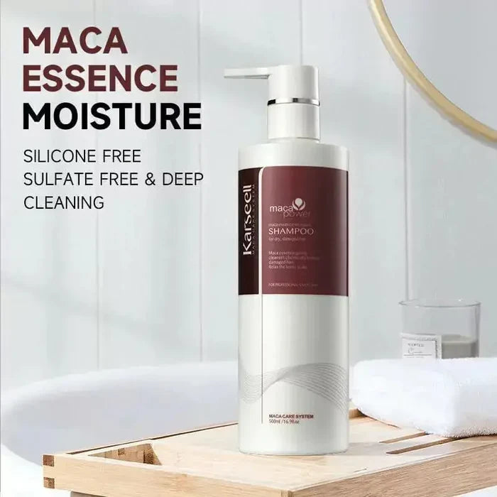 Karseell Maca Power Argan Oil Shampoo Herbal Extract Deep Moisturizing Gentle Shampoo for Dry and Damaged Hair 500 ml - DOKAN