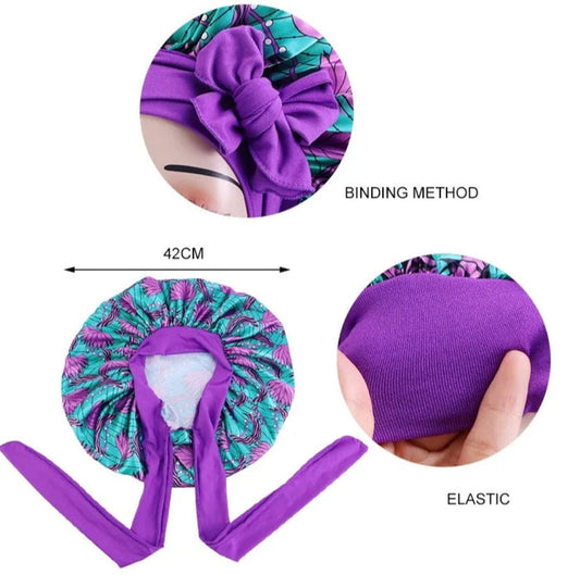 Kids Soft Satin Tie Back Bonnet MunSeyaa'n Collective