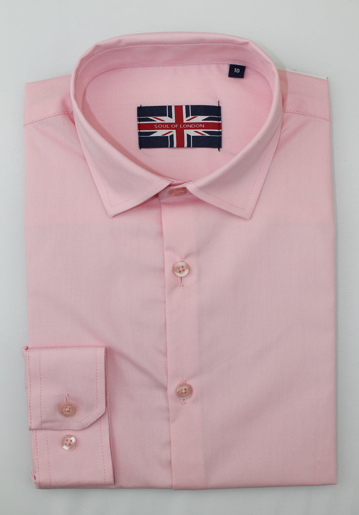 Kids Solid Dress Shirt