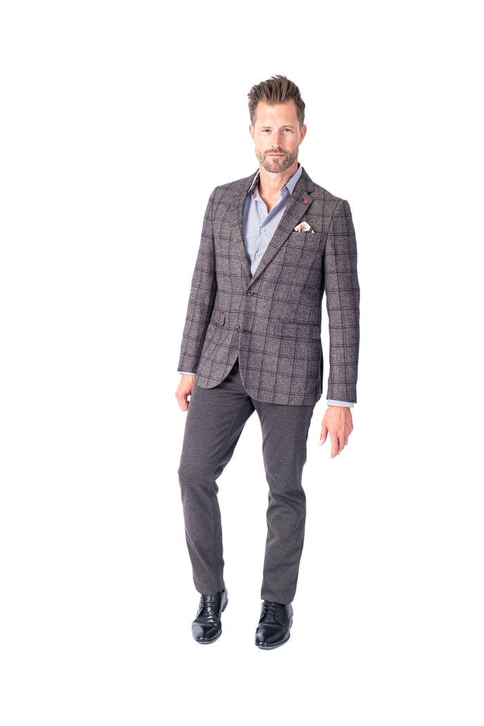 Large Check Blazer - Sand
