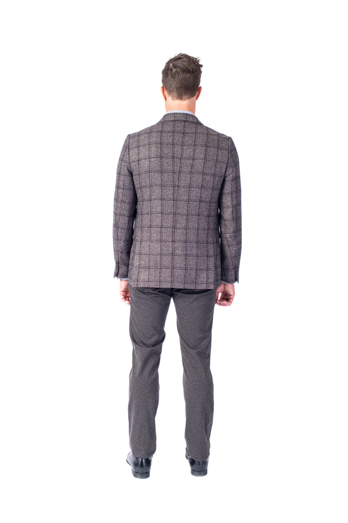 Large Check Blazer - Sand