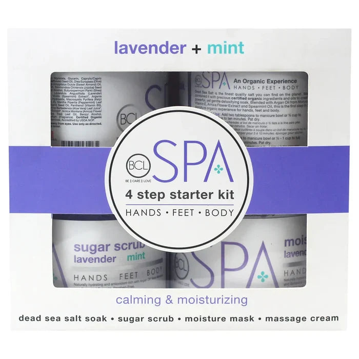 Lavender and Mint Calming Spa Set – 4-Step Starter Kit (16oz jars)-BCL Spa-Gel Essentialz