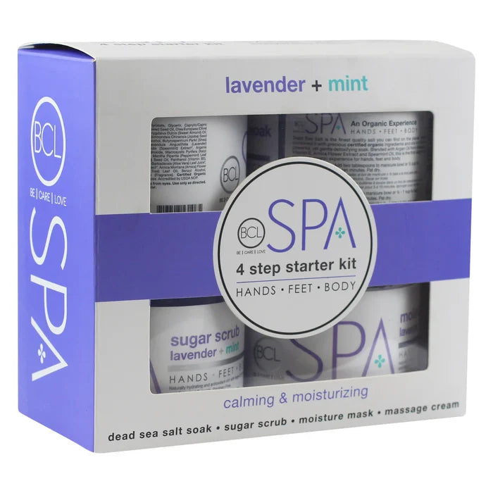 Lavender and Mint Calming Spa Set – 4-Step Starter Kit (16oz jars)-BCL Spa-Gel Essentialz