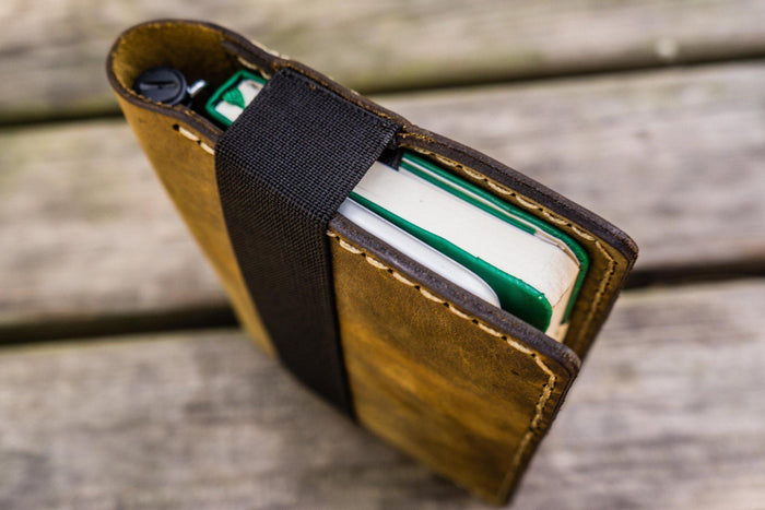 Leather Rhodia A6 Notebook Cover - Crazy Horse Brown