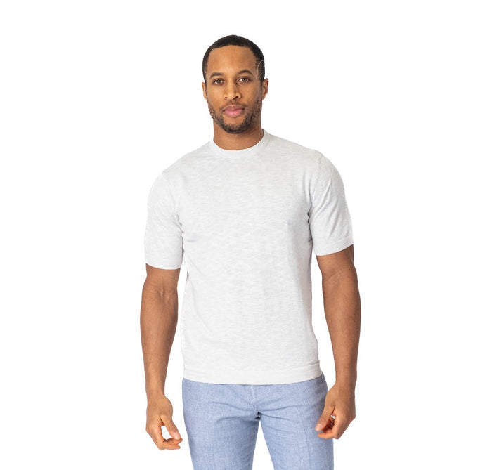 Light Knit Cotton Crew - Cement