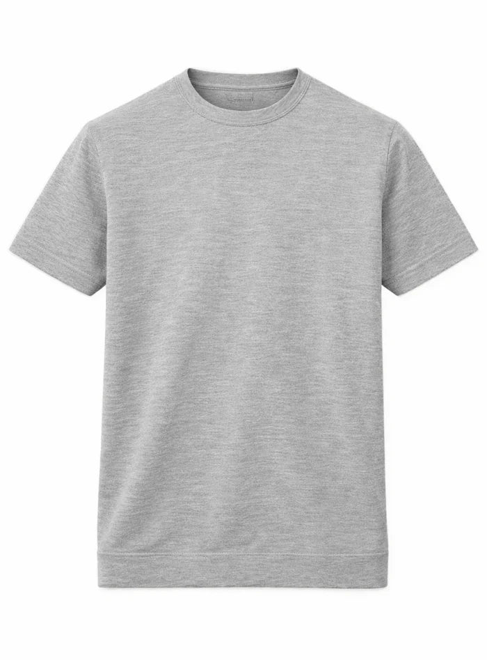 Light Knit Cotton Crew - Cement