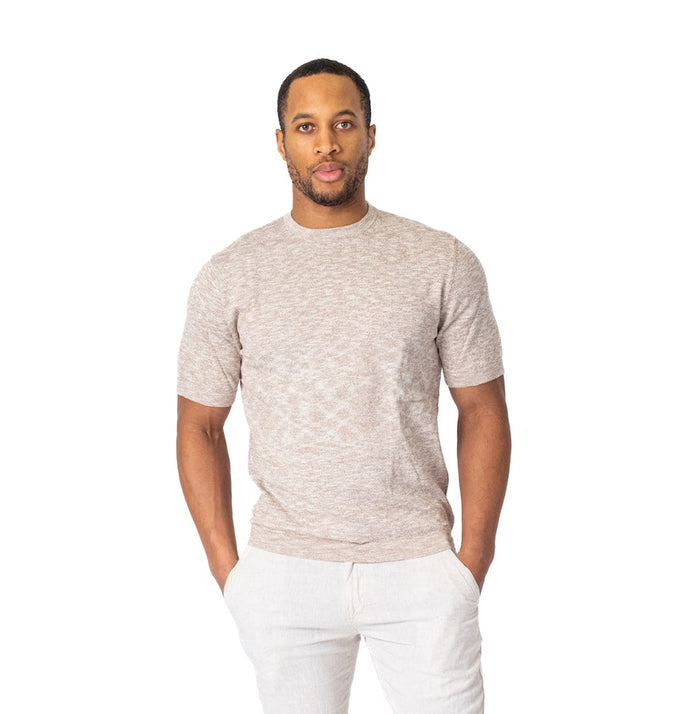 Light Knit Cotton Crew - Sand