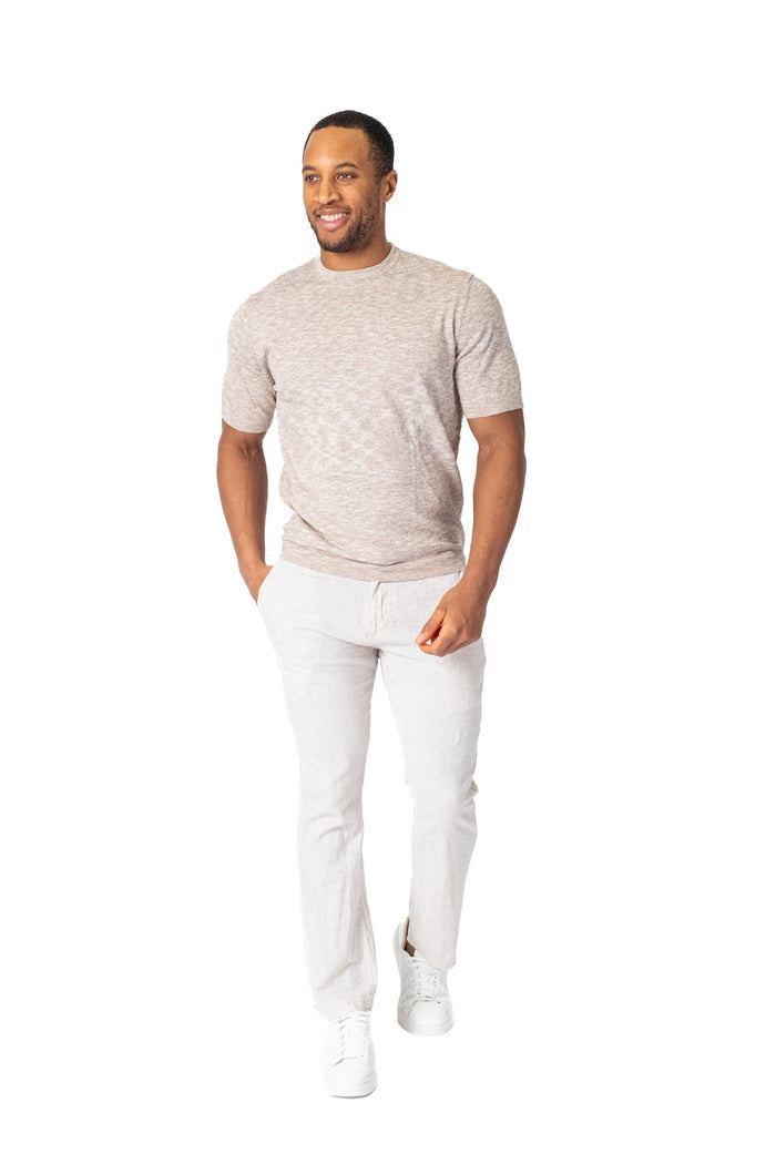 Light Knit Cotton Crew - Sand