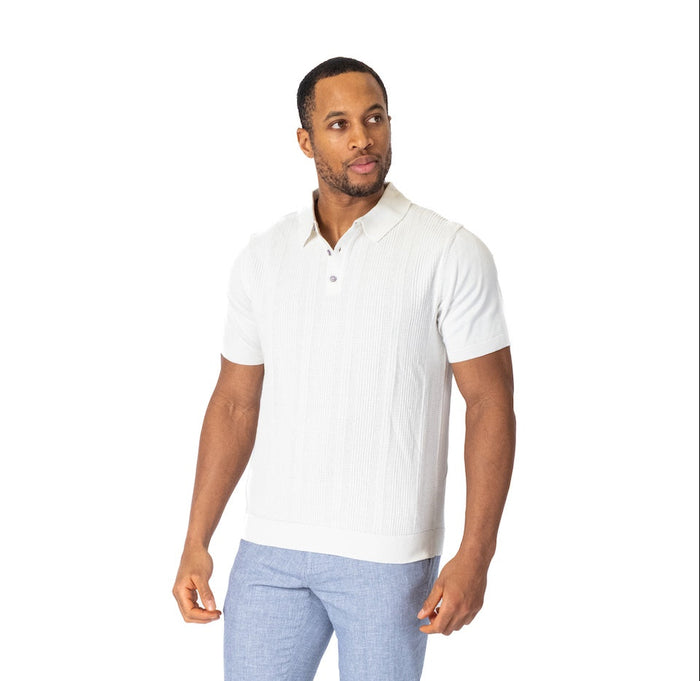Light Knit Cotton Polo - Ivory