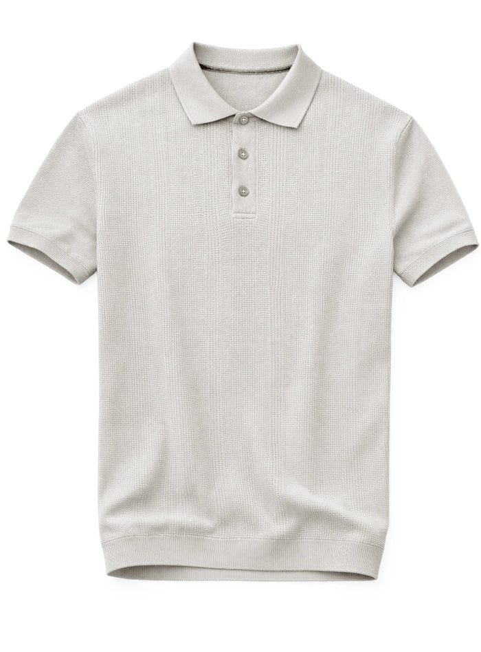 Light Knit Cotton Polo - Ivory