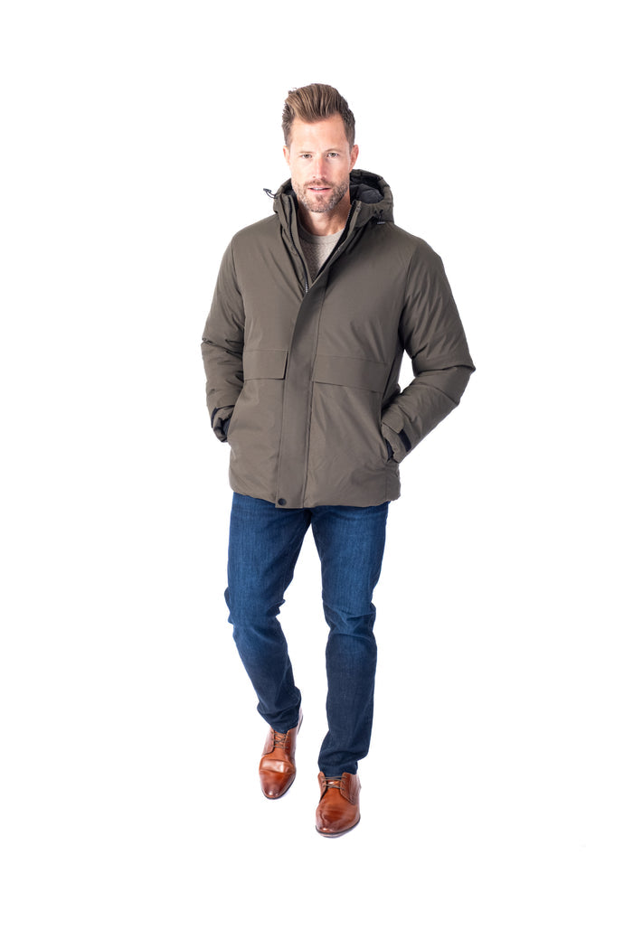 Light Weight Tech Puffer Bomber - Green