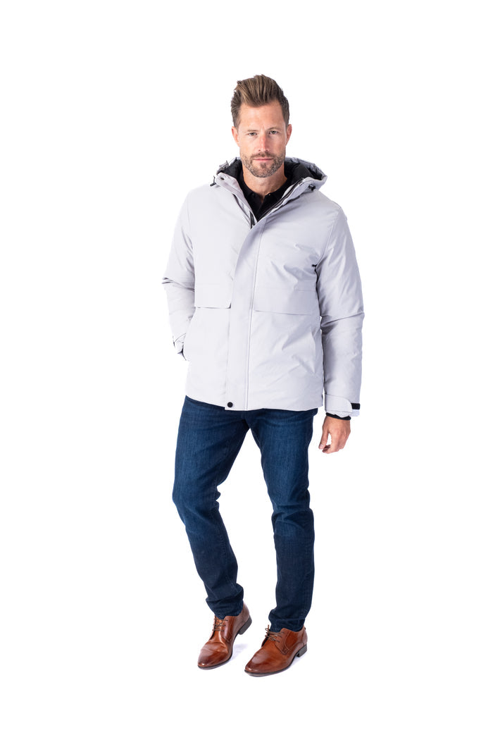 Light Weight Tech Puffer Bomber - White