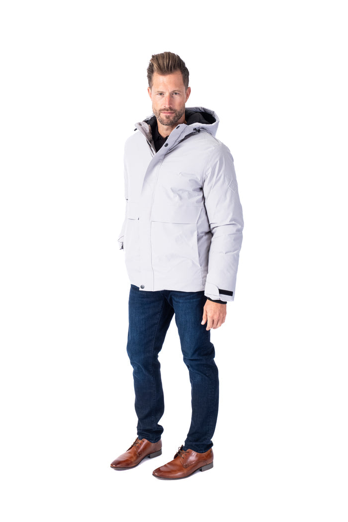 Light Weight Tech Puffer Bomber - White