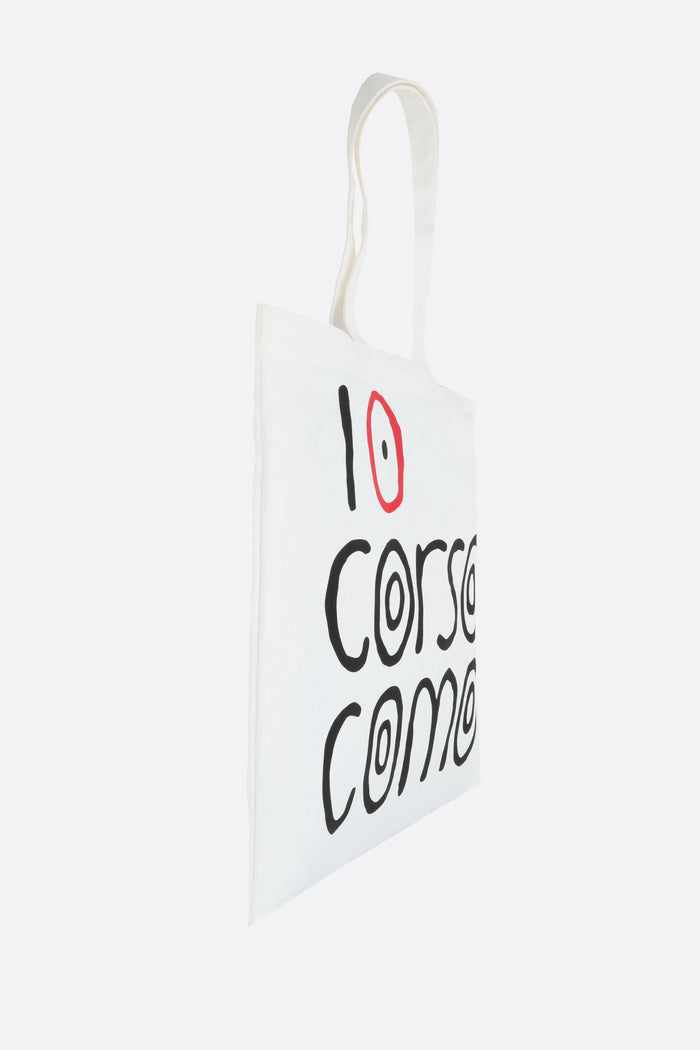 logo print canvas shopping bag